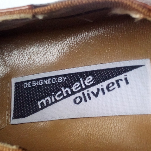 Michele Olivieri Designer Exotic Leather Square-toe Slip-On Shoes Men's 9 Brown - Picture 14 of 15